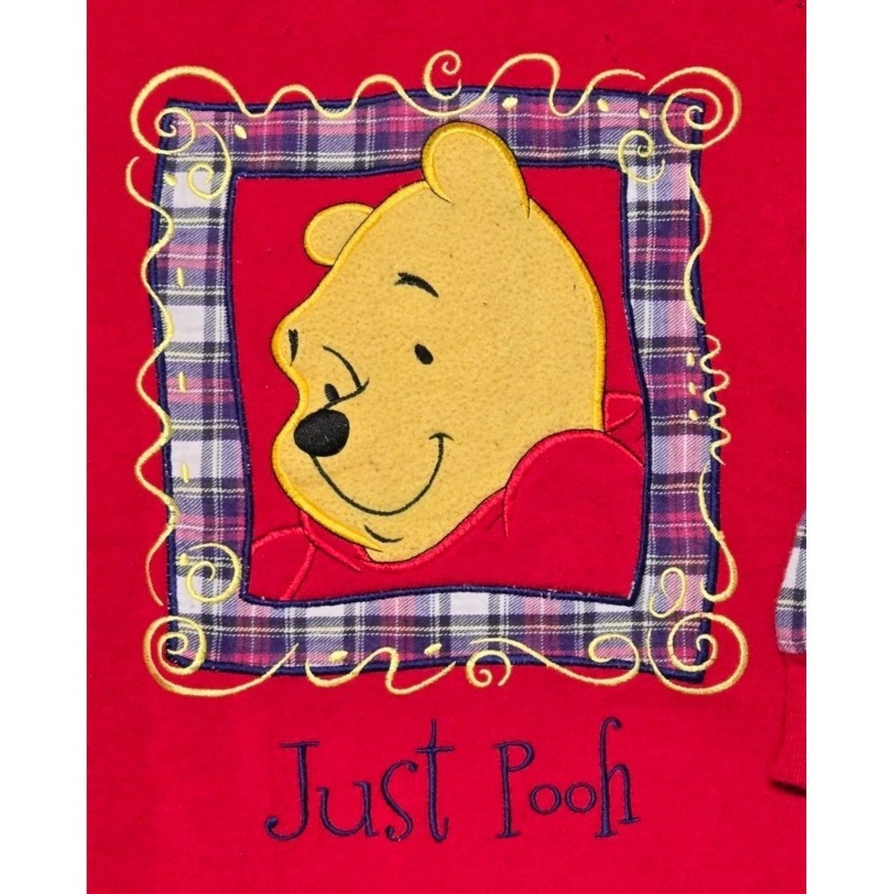 Vintage Winnie The Pooh Sleep Shirt Dress Womens XL Red Just Pooh Comfort - Picture 2 of 9